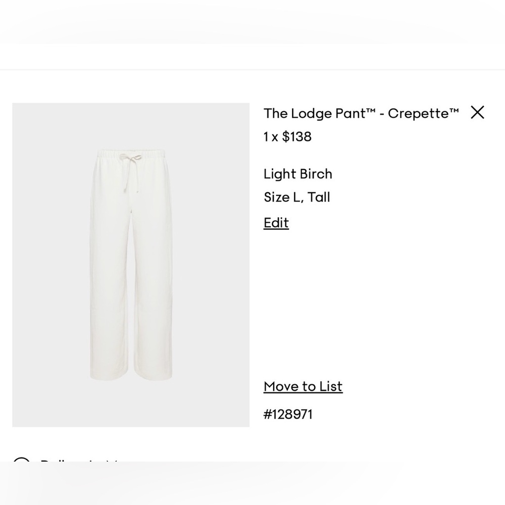 Aritzia TALL Lodge Pant - Crepette - Picture 6 of 6